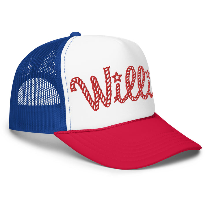 Hat - Emb. Trucker: D13 - Willie R/W/B