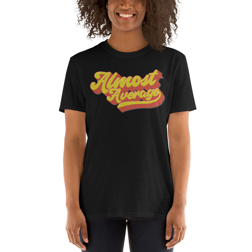 Shirt - Unisex: Almost Average - Cursive Retro