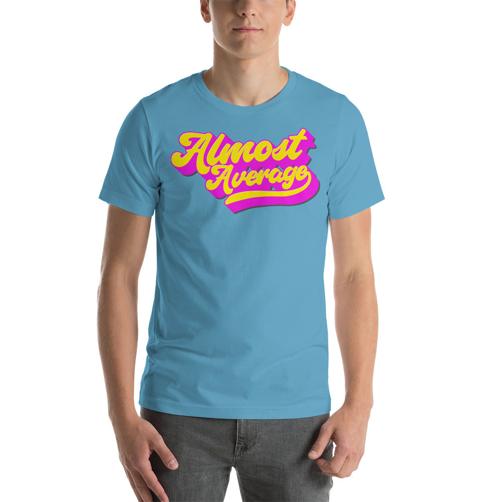 Shirt - Unisex: Almost Average - Cursive Retro Neon